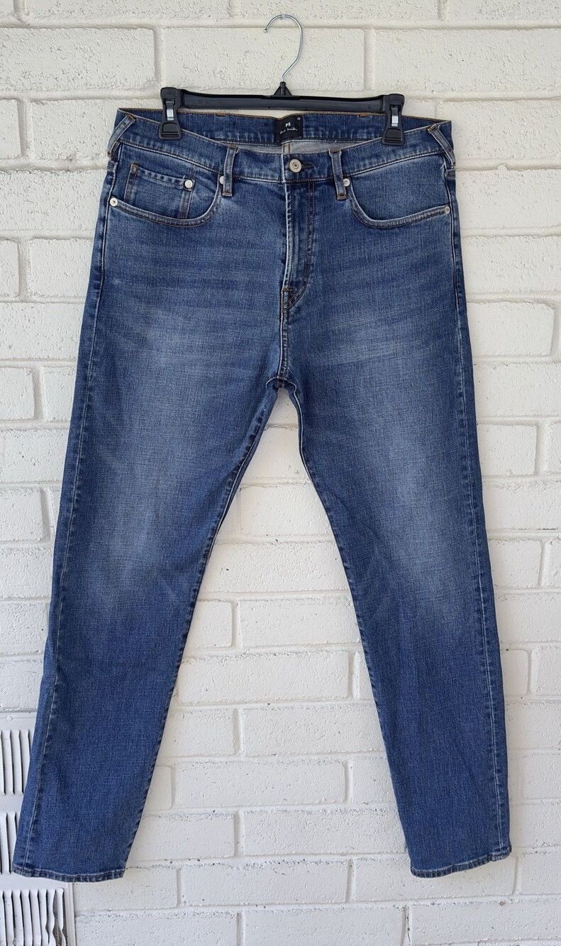 PS Paul Smith Men’s Jeans Sz 32 Slim Fit Blue Stretch Denim Regular Zip Fly